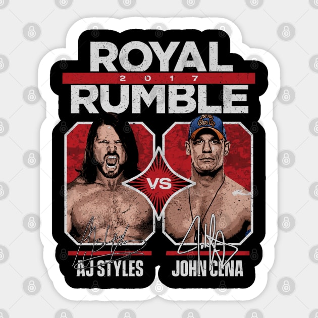 John Cena Vs A.J. Styles Royal Rumble Sticker by MunMun_Design